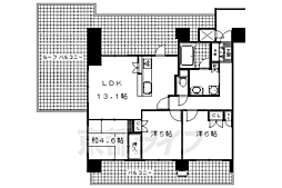 アメニティ山科駅前 605 6階3LDKの間取り