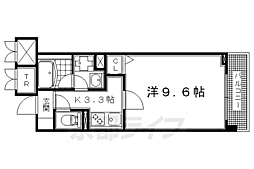 パインフィールド洛東 1階1Kの間取り
