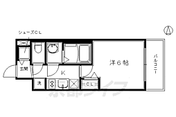 京都市営烏丸線 十条駅 徒歩5分の賃貸マンション 3階1Kの間取り