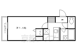 京阪宇治線 観月橋駅 徒歩6分の賃貸マンション 5階1Kの間取り