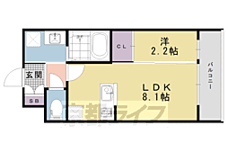 近鉄京都線 東寺駅 徒歩6分の賃貸マンション 3階1LDKの間取り