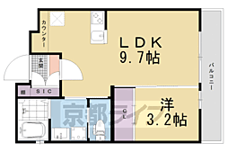 近鉄京都線 東寺駅 徒歩6分の賃貸マンション 3階1LDKの間取り