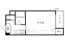 エルデ桃山 3階1Kの間取り