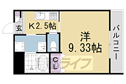 Ｐｏｒｔｏｆｉｎｏ椥辻 2階1Kの間取り
