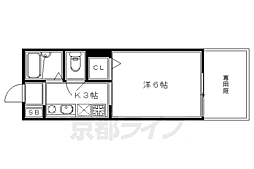 JR東海道・山陽本線 京都駅 徒歩7分の賃貸アパート 1階1Kの間取り