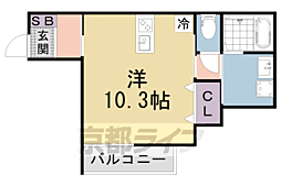 （仮称）ＬＥＩ椥辻勧修 308 3階ワンルームの間取り