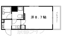 グランディオス京都東 206 2階1Kの間取り