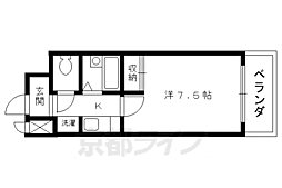 JR東海道・山陽本線 京都駅 徒歩10分の賃貸マンション 2階1Kの間取り