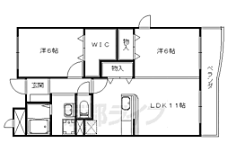フルール野色 2階2LDKの間取り