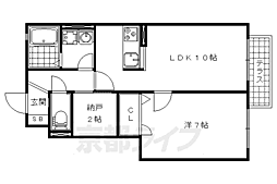 シャーメゾンにしむら 1LDKの間取図画像