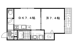 メゾン廣瀬 1DKの間取図画像