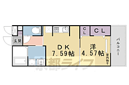 M-five 1DKの間取図画像