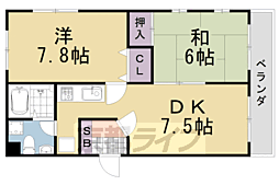 アントレデゥブリーズ 2LDKの間取図画像