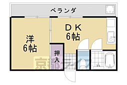 ハウスハクラク2 1DKの間取図画像