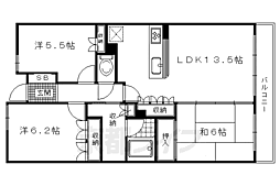 ネバーランド桂 2SLDKの間取図画像