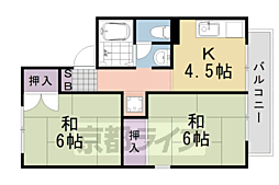 セジュールPoPo 2DKの間取図画像