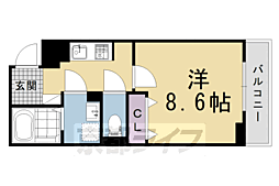 京都市北区大宮中林町アパート 1Kの間取図画像