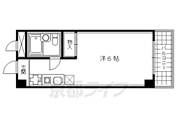 コーポグランブルー 1Kの間取図画像