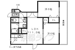 ブルージュ 2LDKの間取図画像