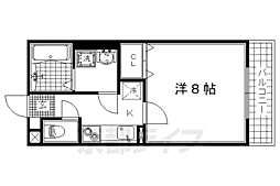 K・Mハイム 1Kの間取図画像