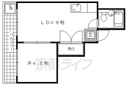 オリオンプラザ 1LDKの間取図画像
