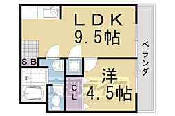 プレジール桂 1LDKの間取図画像