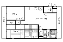 ワイズコート 2LDKの間取図画像
