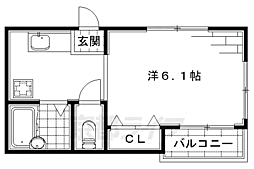 マーブル 1Kの間取図画像