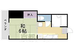 コスモ桂 1Kの間取図画像