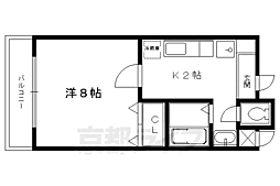 グランコスモ鴨川 1Kの間取図画像