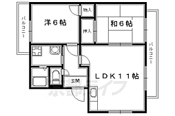 シャンリジェール 2LDKの間取図画像