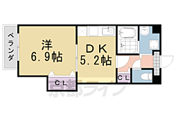 八番館 1DKの間取図画像