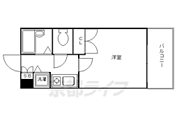 リーガル京都五条烏丸 1Kの間取図画像
