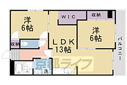 サンフローラ桂 2LDKの間取図画像