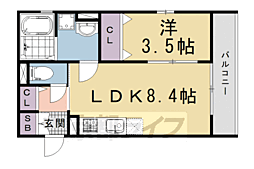 仮)伏見区桃山レジデンス 新築工事 1DKの間取図画像