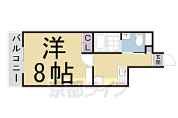 Gladvis御所西 1Kの間取図画像