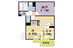グランナッシム西京極 1SLDKの間取図画像