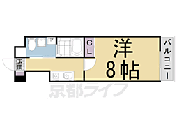 Gladvis御所西 1Kの間取図画像
