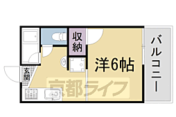 フォーブル蔦 1Kの間取図画像