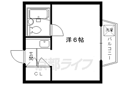 ベルファム西院 ワンルームの間取図画像