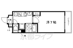 プレミアムステージ京大前 1Kの間取図画像
