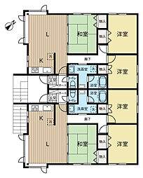 コーポ東和パート2 3LDKの間取図画像