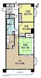 ロイヤルシャトー光星壱番館 3LDKの間取図画像