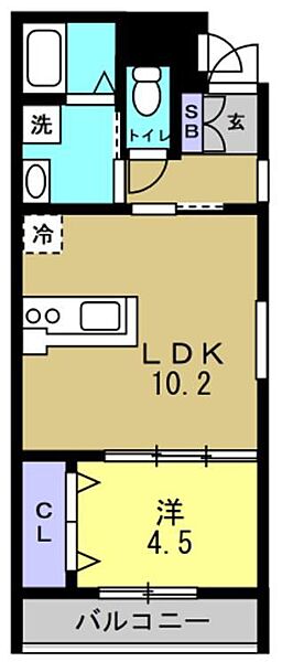 TKマンション 402｜兵庫県西宮市津門宝津町(賃貸マンション1LDK・2階・35.15㎡)の写真 その2