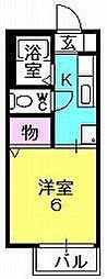 エアフォル夙川 1Kの間取図画像