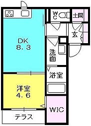 アイエフハイツ水波町6 1LDKの間取図画像
