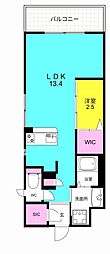 LEGALANDNISHINOMIYA PARKSIDE 1LDKの間取図画像