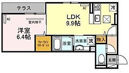D-roomWESTPARK西宮北口 1LDKの間取図画像