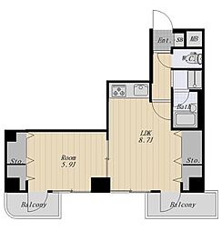 スカイライフハイツ 3階1LDKの間取り