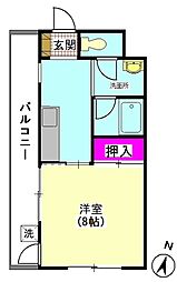 メゾンアヅマ 3階1DKの間取り